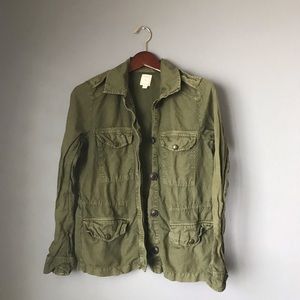 Linen Military Green Jacket by Gap